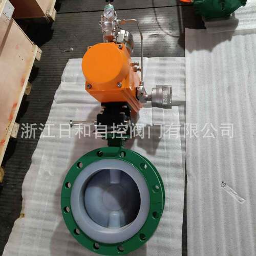 厂家直销D641F46不锈钢气动衬氟蝶阀单向全衬氟耐浓酸碱腐蚀氯阀