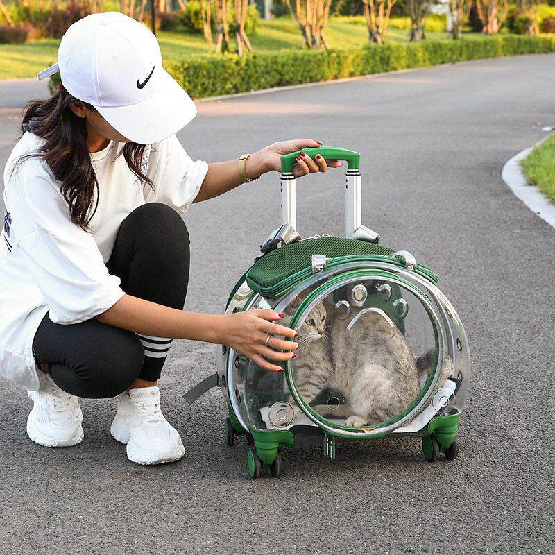 猫包外出可携式宠物拉杆箱行李箱小型犬狗狗推车防应激猫咪包太空