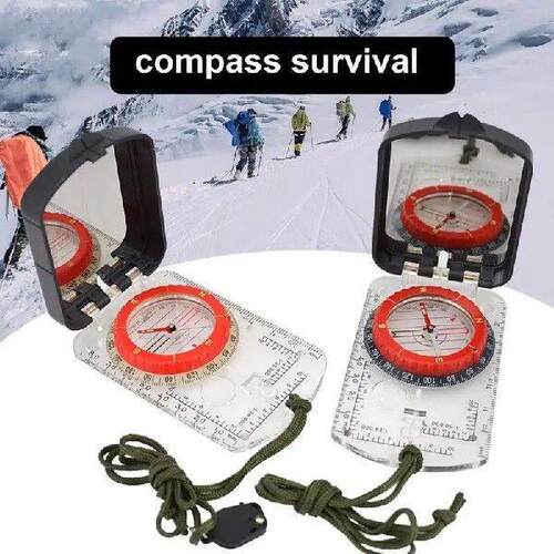 Multifunctional Compass Scale Map Ruler Mirror Outdoor