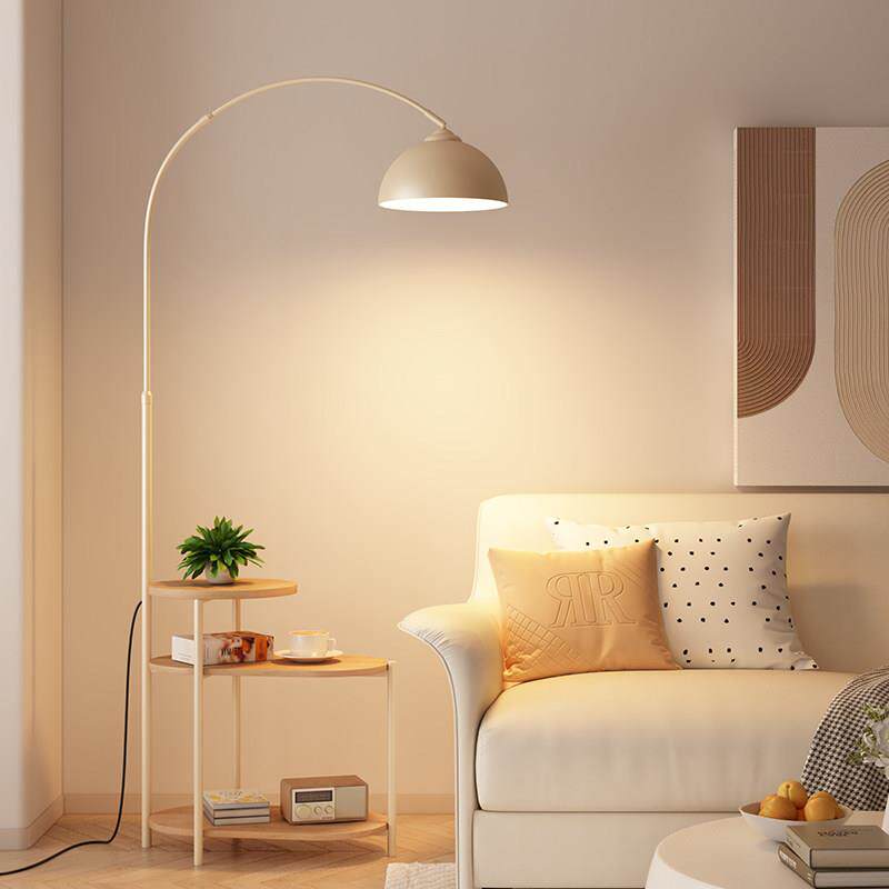 钓鱼灯落地灯客厅沙发旁边轻奢置物架茶几高级感 一体立式台灯