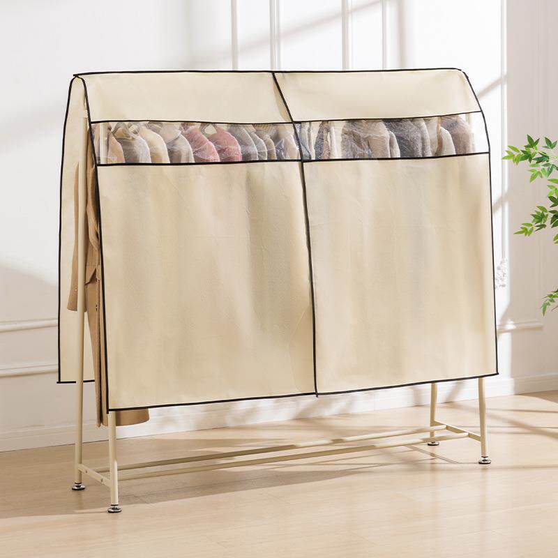 无纺布盖巾衣服防尘罩落地衣架防尘罩家用卧室简易晾挂衣帽架盖布
