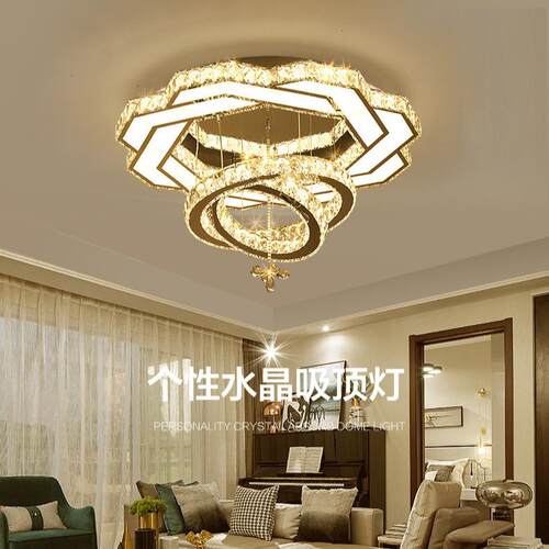 直销新款客厅吊灯大灯豪华水晶灯现代简约大气轻奢餐厅灯卧室led