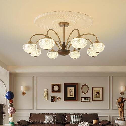 日本进口中古风法式客厅主灯吊灯卧室高级感简约餐厅枝形吊灯家用