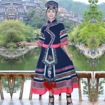 正品广西苗壮族三月三服少民族服数装女族瑶族彝族饰布依族舞蹈演