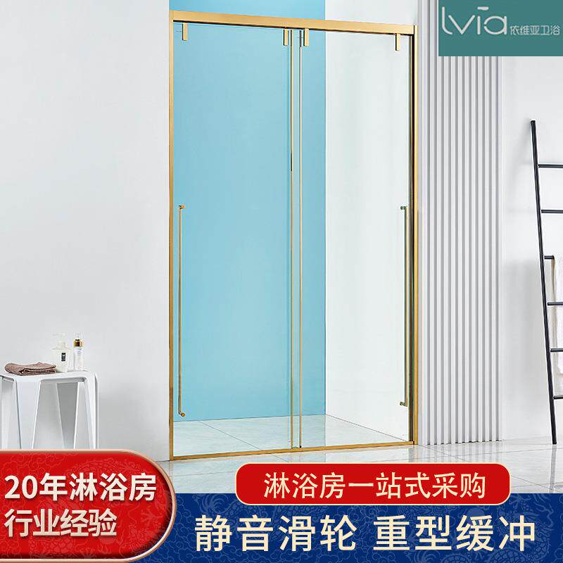 酒店淋浴房一字型亮光推拉整体沐浴房一体式干湿分离卫生间淋浴房