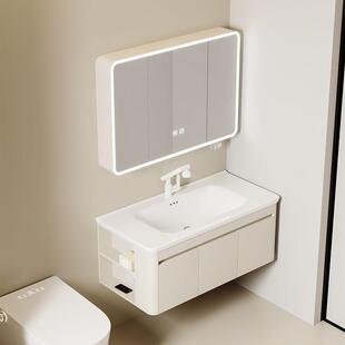 太空铝蜂窝侧柜圆弧浴室柜组合陶瓷一体盆侧收纳浴室柜卫生间洗手