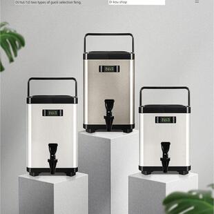 方型奶茶保温桶带温度计奶茶店专用泡茶桶茶桶大容量12L商用304