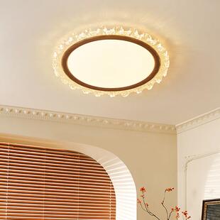 法式 中古风卧室吸顶灯胡桃木纹护眼轻奢高级感主卧房间灯具casagd