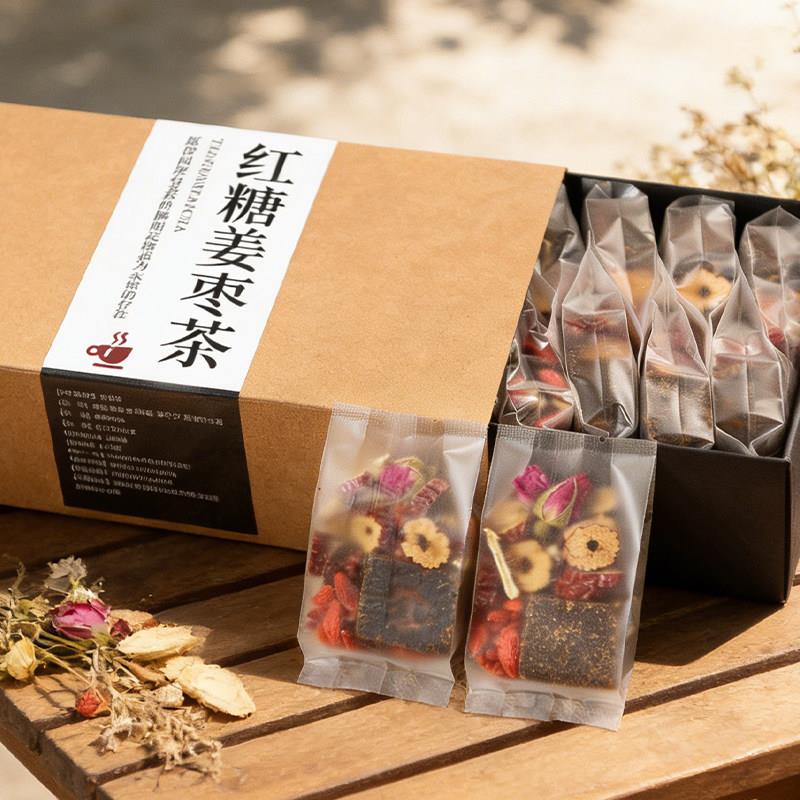 红糖姜茶补气养血花茶女养生茶包调理月经气血不足痛经美容养颜茶