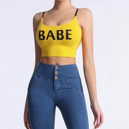 Letter camisole vest, women's shock-absorbing running
