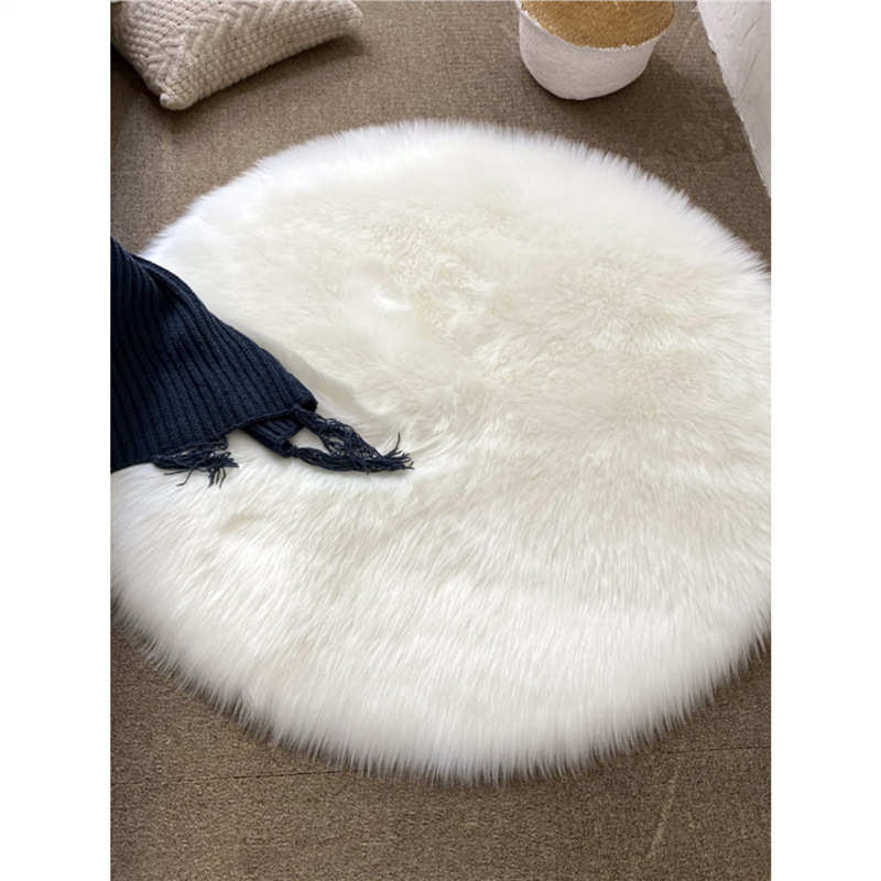 轻奢地毯圆形卧室床边客厅白色羊毛儿童电脑椅子梳妆台毛绒地垫