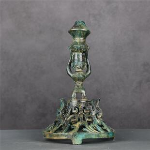 饰摆件 堆青铜器摆件收藏装 高25cm顶尊跪坐人像