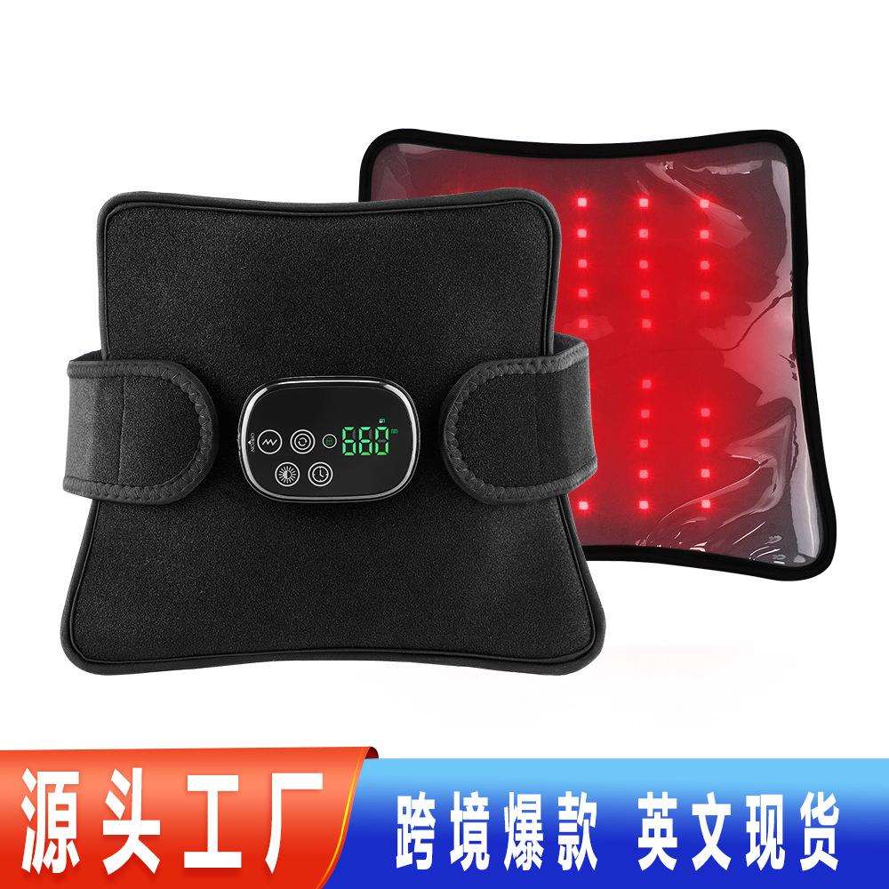 跨境多功能红光理疗腰带加热按摩护膝LED红外线光疗垫私模无线