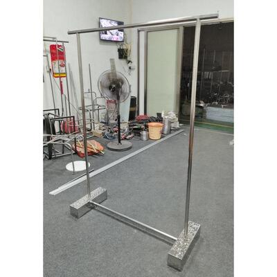 不锈钢水波纹展示架服装店落地挂衣架女装店中岛货架简约陈列道具