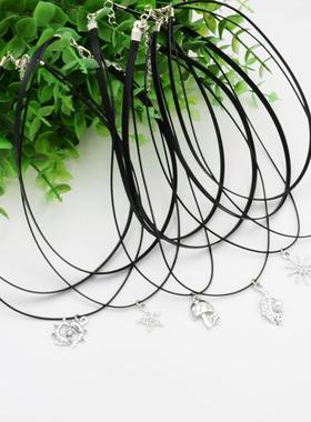 时尚韩版简约黑色蕾丝花边项链