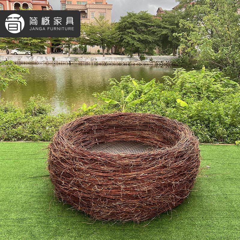 户外家具度假村民宿海边沙滩旅游景区网红鸟巢摄影婚纱道具大鸟窝
