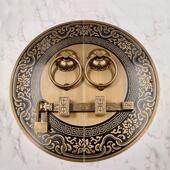 古董门闩纯铜把手圆黄铜门锁实木中国老式 门闩环木门开闩