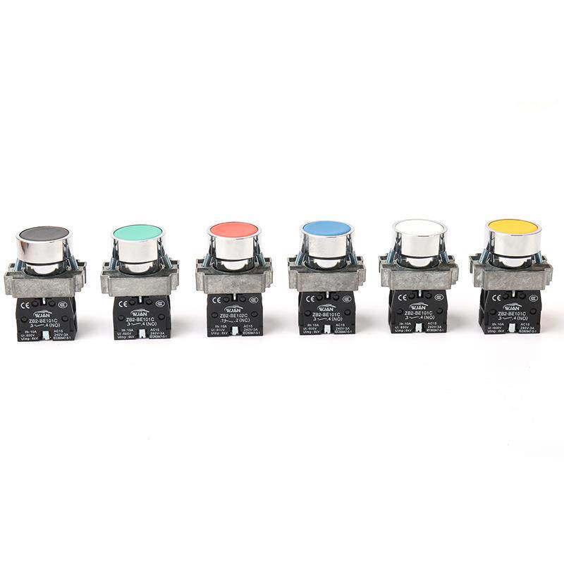 BA31-BA42平头按钮 锌合金铁件铜点圆形平头按钮开关