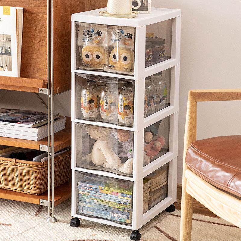 化妆品收纳柜桌面大容量护肤品收纳盒可移动抽屉式多层落地置物架