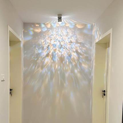 网红水波纹氛围射灯可调角度玄关灯led明装投影夕阳红日落洗墙灯