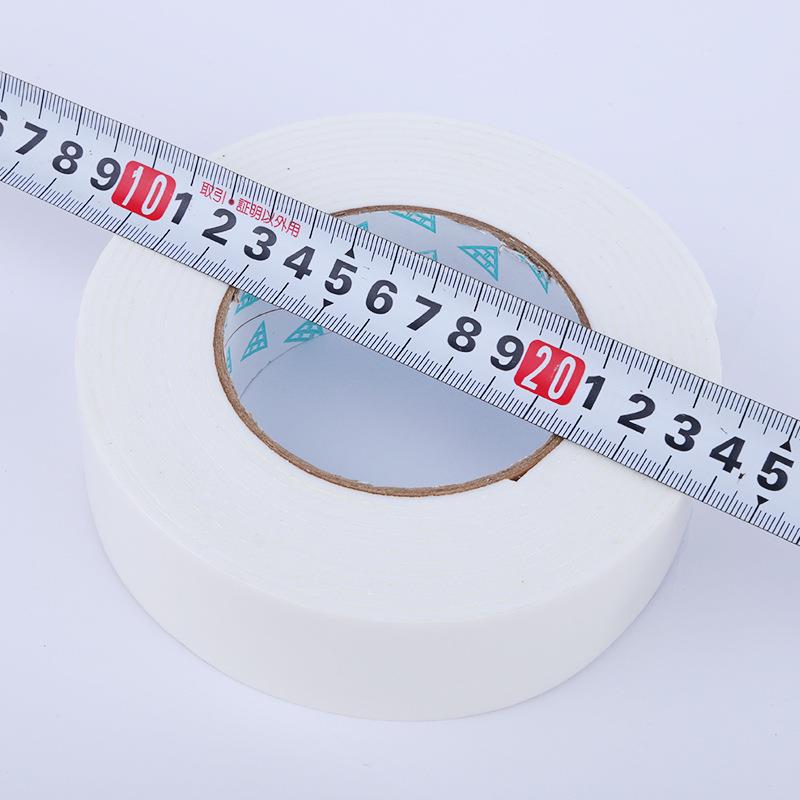白色泡沫双胶带面RQB泡棉胶高粘度条铝胶塑面板广告KT板粘墙双胶