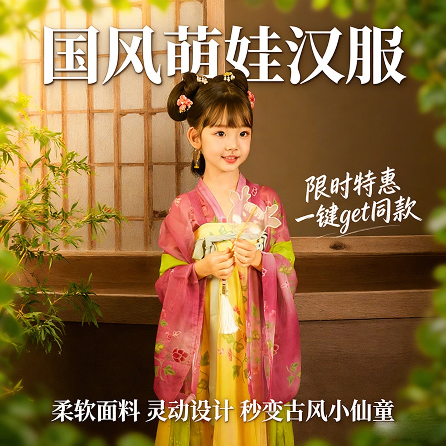 汉服女童齐胸襦裙大唐制童装2026新款国风三月三不夜城唐装女宝