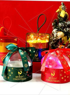 Gold foil half round clear Christmas apple hug bucket