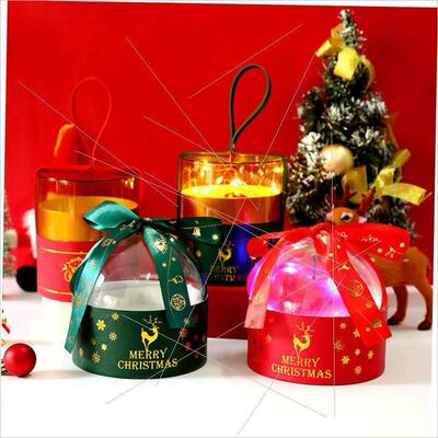 Gold foil half round clear Christmas apple hug bucket