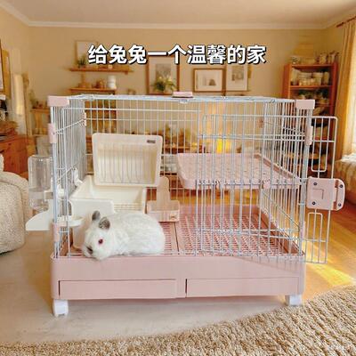 雷森兔笼子家用抽屉式中小号兔窝荷兰猪笼双层别墅宠物兔子笼小宠