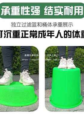 MIZ水垃房圾泔水桶分离厨余干湿油沥绿色厨过滤滤网垃圾桶大号易