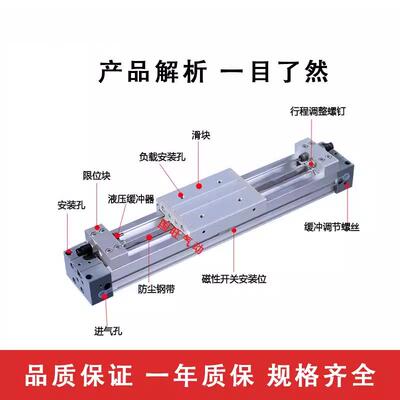 SMC机式MY1C0M气Y1M16械20G-200-300-400971-500-100-L-H无杆缸