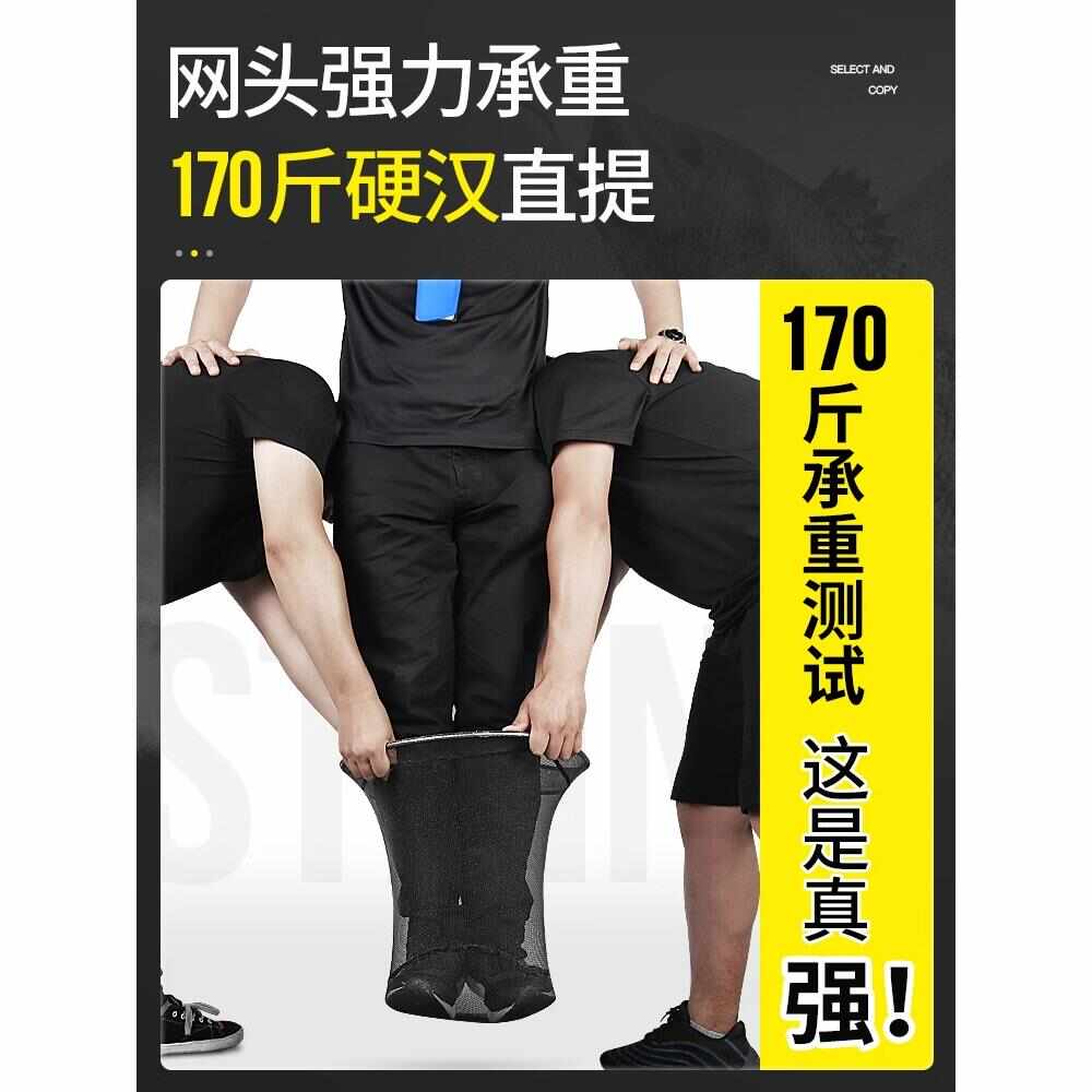 不锈钢抄网竿捞鱼网伸缩杆操网头抄鱼竿钓鱼捞网折叠网兜渔具套装