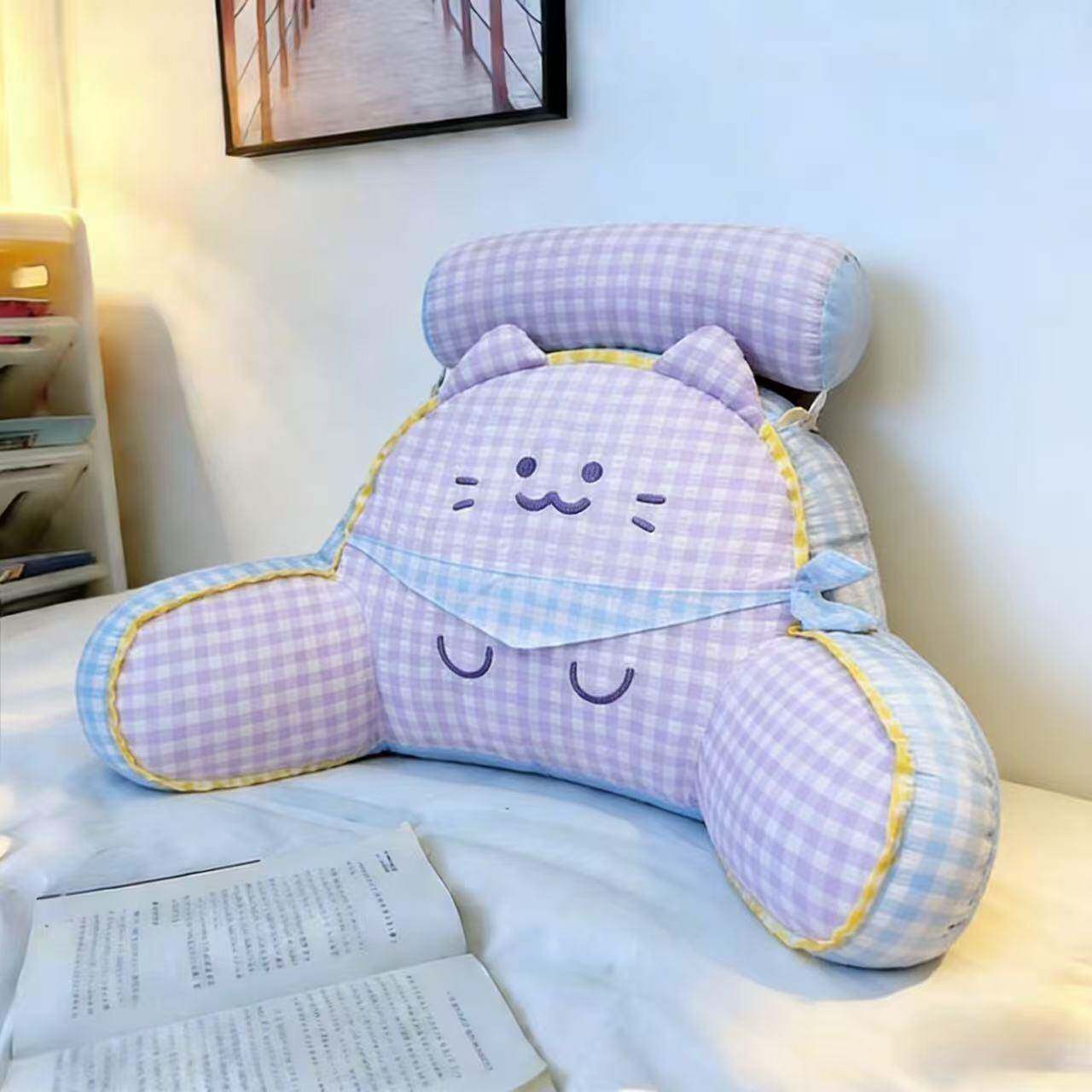可爱猫咪床头大靠背上班久坐椅子护腰腰靠沙发学生宿舍床上靠垫枕
