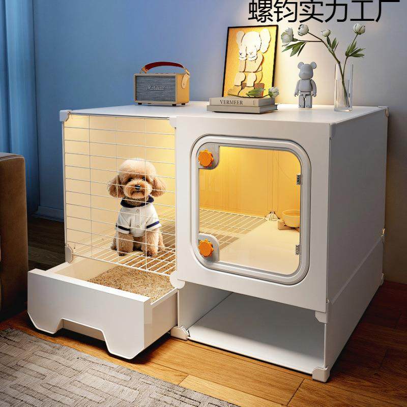 带厕所分离一室一厅一卫狗笼子小型犬狗窝家用室内泰迪博美宠物笼