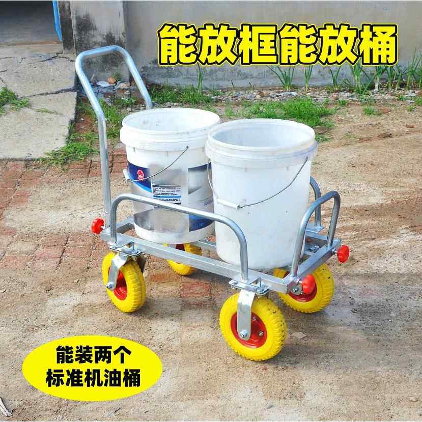 9寸静音万向轮手推车大棚菜地果园仓库可推拉平板运输车工具车子