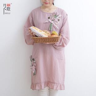 做饭衣罩衣 防水反穿衣透气轻薄花艺围裙时尚 明星姜妍同款 防水袖