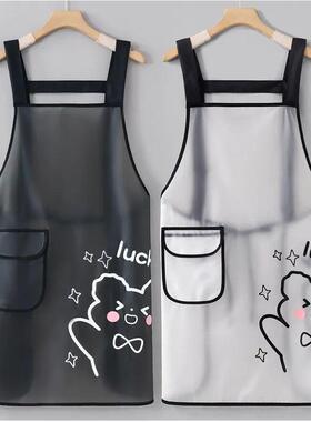 Sleeveless Waterproof Kitchen Cooking Apron, Semi-Transparen