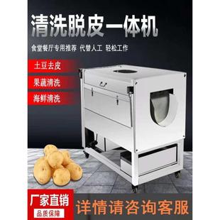 全自動商用小型土豆脫皮機馬鈴薯胡蘿卜芋頭豬蹄毛刷清洗機