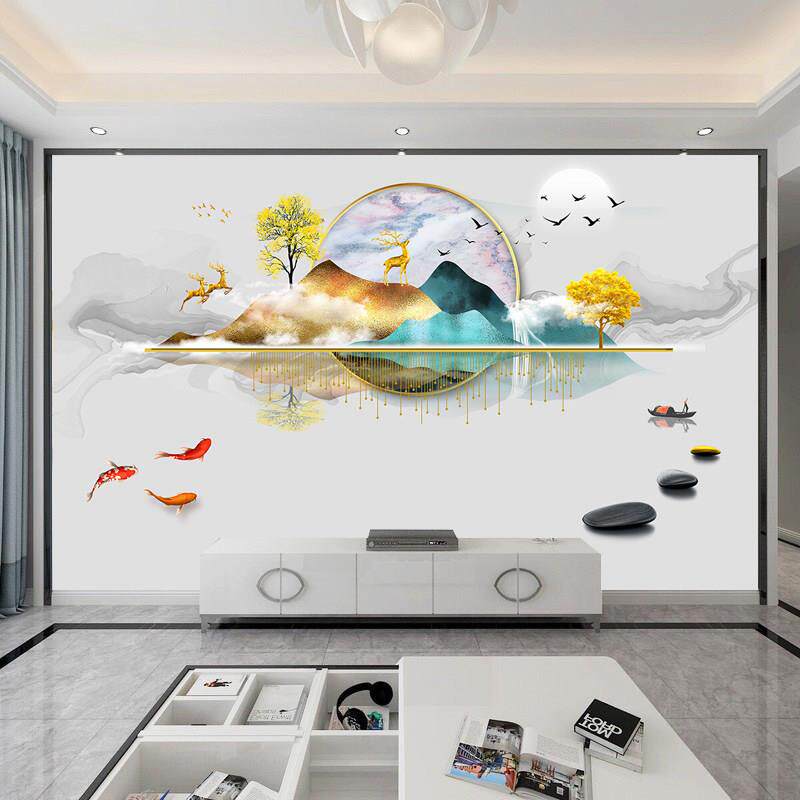 定制电视背景墙壁布3D立体壁纸现代简约壁画客厅墙纸影视墙布装饰