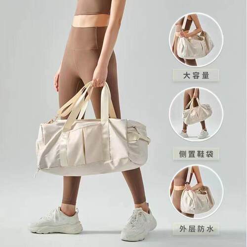 Gym Bag Leather Women Fitness Shoe Compartment Men Duffle Sh