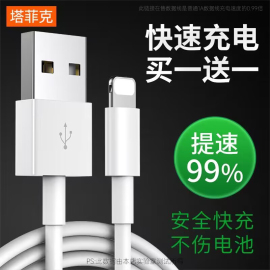 塔菲克适用iphone6s快充数据线苹果手机ipad，充电线器8plus一11pro12单头短se平板pd20w插头冲13电2米闪充