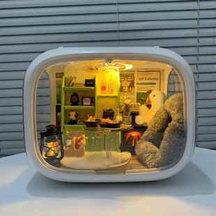 ob11娃屋展示盒lookup微缩场景小屋人偶收纳diy小夜灯手工拼装