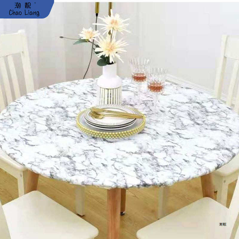 PVC餐桌布防水防油圆桌套宴尊北欧风免洗日式桌子加厚松紧带新品,居家布艺,椅套/椅垫,淘宝优惠券,粉丝福利购,淘宝优惠卷