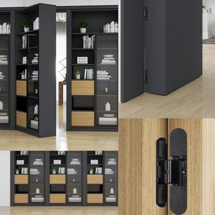 重型密室柜暗门五金配件内外开旋转书柜式隐形门合页密室书架铰炼