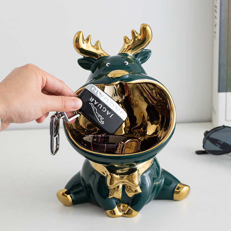 蜀门陶瓷入户玄关门口放钥匙收纳盒装饰摆件轻奢客厅鞋柜乔迁送礼,特色手工艺,其他特色工艺品,淘宝优惠券,粉丝福利购,淘宝优惠卷