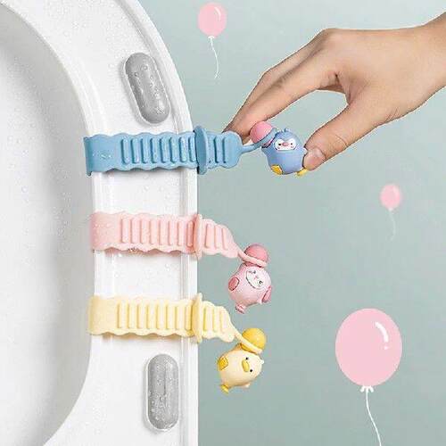 Cartoon Toilet Lid Lifter Seat Silicone Handle Holder