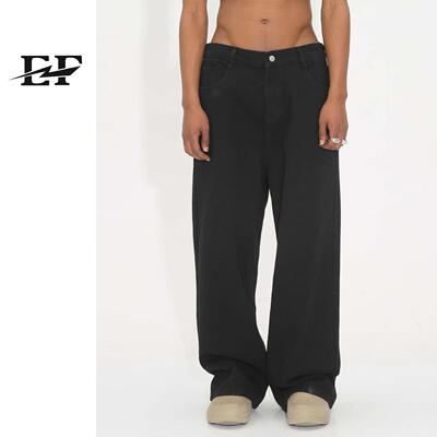Womens Fall Jeans with Pockets Fashion Loose Fit Casual