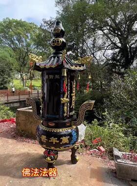 寺庙香炉铸铁大香炉室外金炉祠堂室外六角化宝炉特大香炉寺院