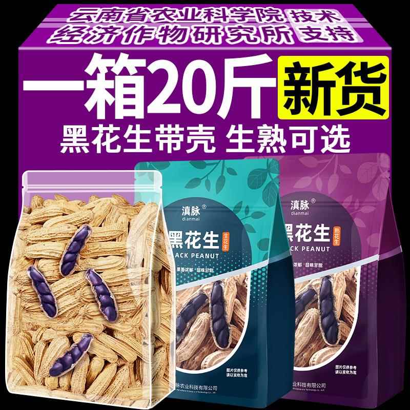 农科院云南小粒富带壳硒黑花生袋装黑皮花生米新货炒货普洱特产