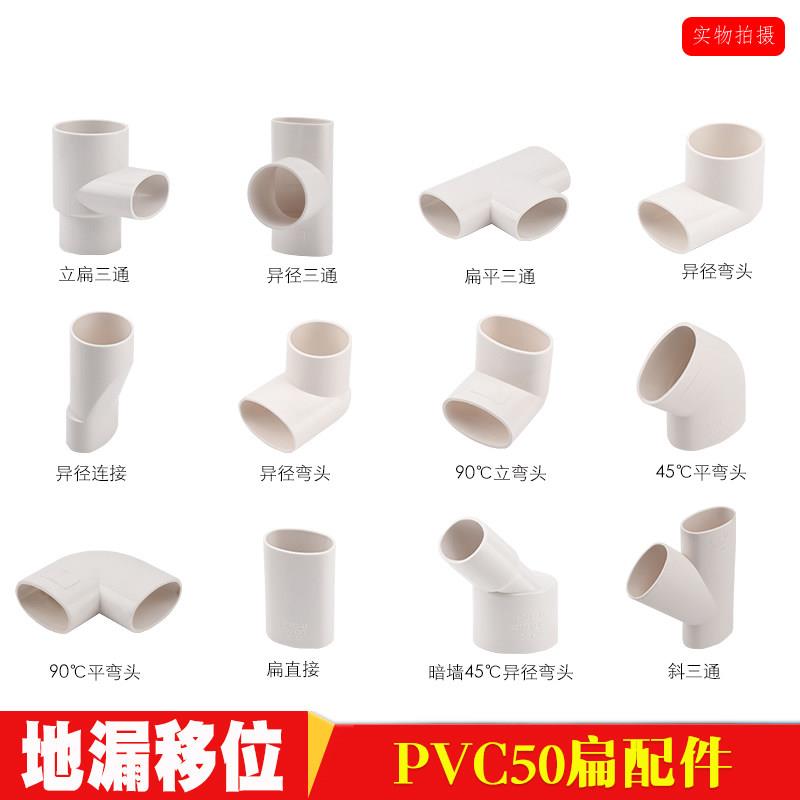 厂家直销PVC50地漏移位器洗衣机下水移位 圆扁弯头椭圆管扁管配件图片